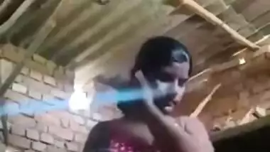 Pretty Indian girl takes clothes off and poses naked in front of cam