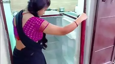 Indian Aunty Rupa Hottest Ass & Hip Show Fridge Cleaning Vlog