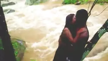 indian Girl Having Sex near Waterfall