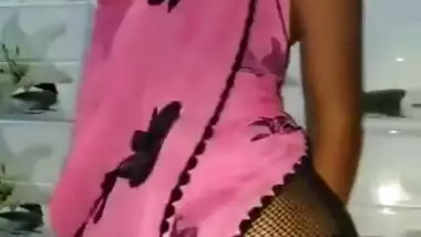 Indian College Teen In A Striped Skirt
