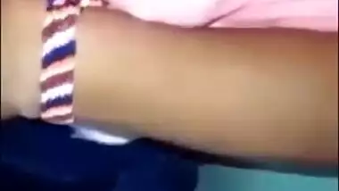 She giving handjob and he playing with her boobs