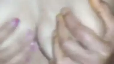 indian wife's Boobs with hard nipples