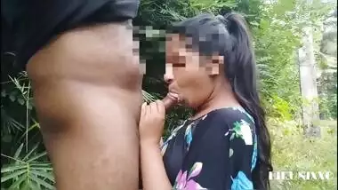 Outdoor Blowjob And Cum Swallow! - Sweet Teen Doing Blowjob On The Jungle