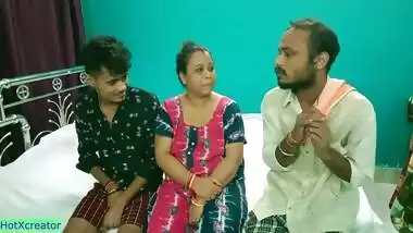 Hot Milf Aunty shared! Hindi latest XXX threesome sex