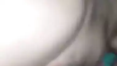 Pink cunt showing after fucking by a shy girl