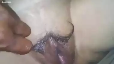 Husband Making Moustache On Pussy