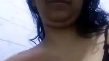 South Indian MILF in a black bra stripping in the shower
