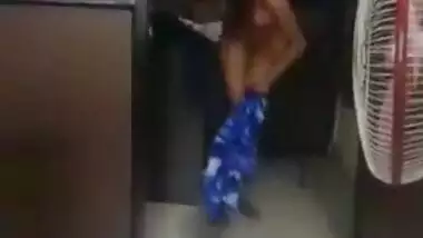 Sexy Telugu Girl Changing Dress At Office