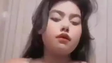 Horny chubby girl showing her volutous boobs