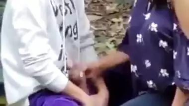 Indian Teen fooling around in a park