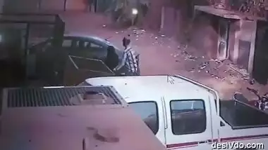 Quickly fucking on street caught in cctv