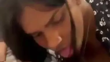 GF gives an Indian blowjob to her lover before his friend