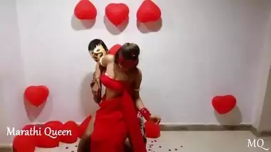 Indian Couple Valentine Day Hot Sex Video Bhabhi In Red Desi Sari Fucked Hard
