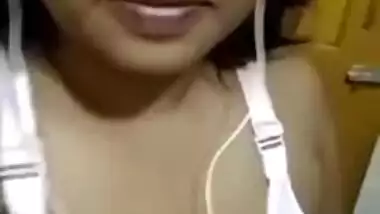 Shy Desi Girl Showing Big Boobs to Lover On Video Call