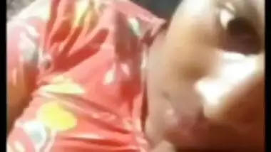 Village girl showing boobs to lover on video call