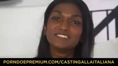 CASTING ALLA ITALIANA - Indian babe Maya Secret banged in hot interracial MMF