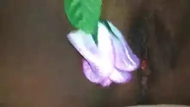 South Indian BBW Masturbating With Flower