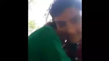 Desi college girl having an outdoor romance