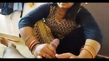 aunty jerking cock