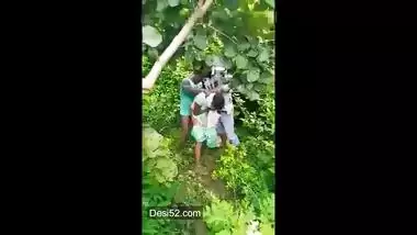 Real XXX Indian scandal! Desi local randi outdoor group fucking