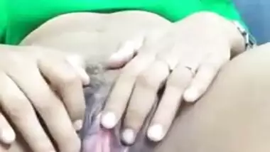 Horny desi girl fingering her juicy spread pussy