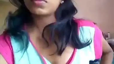 Desi girl self boob press