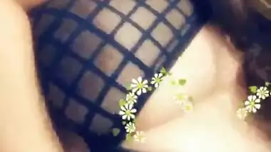 Cute Girl Sucking Her Own Boobs