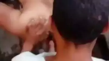 Sexy Nepali village girl having an outdoor anal sex