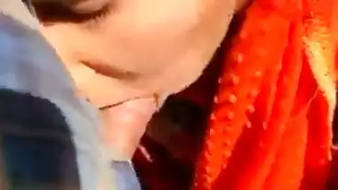 Desi college girl sucking dick outdoors