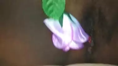 South Indian BBW Masturbating With Flower