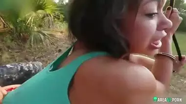 Petite Desi teen her idyllic day In the jungle end up with brutal fuck
