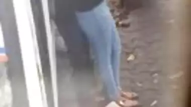 Hot Desi Fingering in Public place