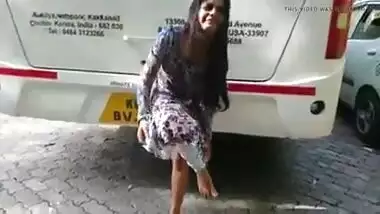 Mallu exhibitionist girl stripping in public