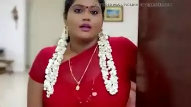 Red saree busty aunty