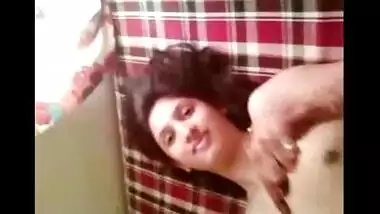 Indian college petite teen teases lover with sexy naked body
