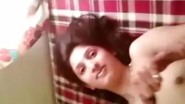 newly married indian wife laying naked getting filmed