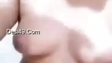 Internet friend sees Indian cutie's tits and it makes him very happy