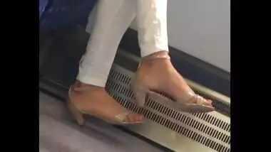 Indian milf sexy heels candid