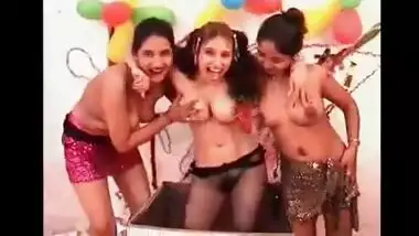 Dirty birthday party for 3 INDIAN LESBIANS