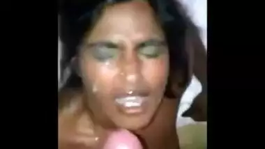 Indian bhabhi Face covered with cum 