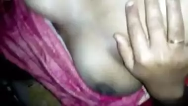 Desi wife huge boobs fondling by hubby