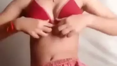 An 18 yr old girl strips and shows desi pussy on video call