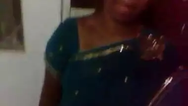 Telugu aunty feeling shy while showing boobs