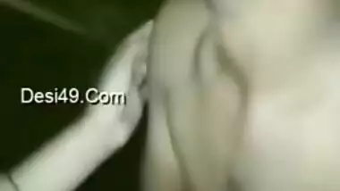 Man kisses the Indian and touches tits turning her on before sex