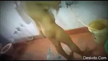 Indian Wife Bathing