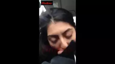 NRI desi girl hot blowjob inside car outside city