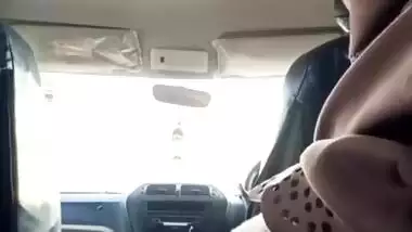 Showing her huge ass inside car with clear hindi talking