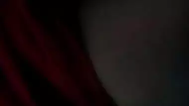 Desi woman hides under the blanket to show XXX tits on video call