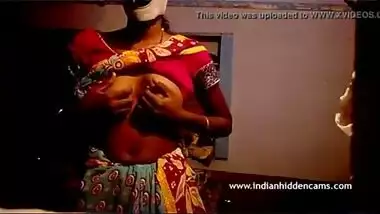 Indian maid boob pressed front of cam for money