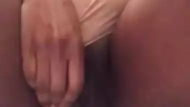 Close up of rubbing my wet pussy and my panties get wet